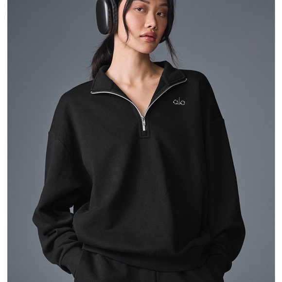 ALO Yoga UNISEX Black Half-Zip Jacket - Picture 4 of 7